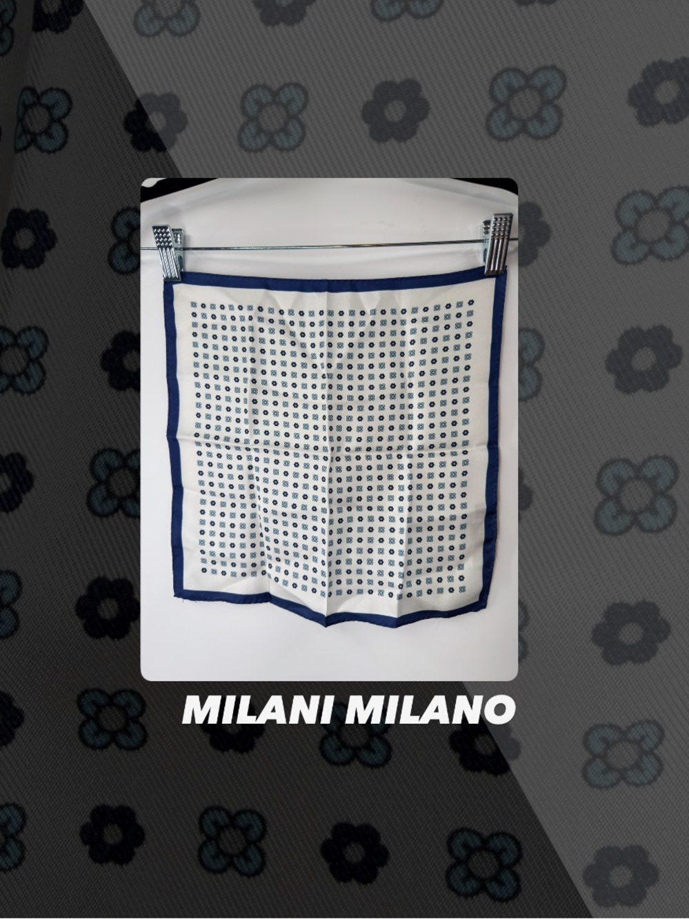 EUC Milani Milano Geometric Floral Pocket Square